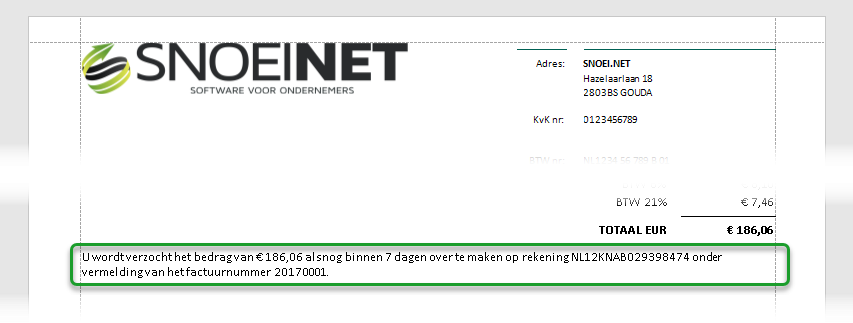 herinnering - voettekst